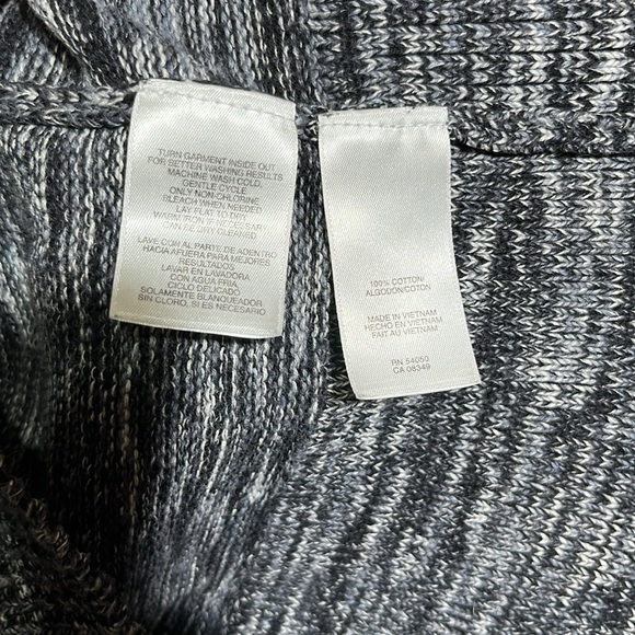 JONES NEW YORK Women’s Cowl Neck Sweater Size Large Black/White/Gray 3/4 sleeves - Picture 3 of 5